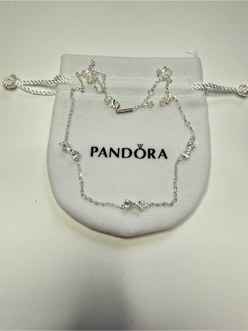Pandora Bow Station Chain Necklace 19 inch